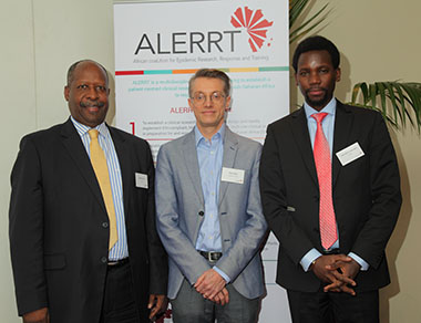 Left to Right: Dr Leonardo Simão (EDCTP High Representative South), Prof. Peter Horby (ALERRT coordinator, EDCTP project officer Jean Marie Vianney Habarugira